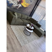 Erduran Mobilya Angelo 5 Modül Sırt Minderli Fitilli Kadife Köşe Koltuk Takımı