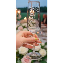 Özel Ahşap Kutusunda Kişiye Özel 2 Adet Düğün Şampanya Kadehi-1