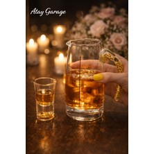 Atay Garage Altın Saplı Mini Cam Sürahi 150 ml Ölçekli Cam Karaf – Ergonomik Saplı, Şık Sunum Sürahisi Sadece Sürahi Gönderilmektedir