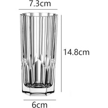 330 Ml,kabartma Desenli 6 Adet Uzun Cam Bardak, ve Soğuk Kokteyller,buzlu Içececekler Için Kibar Şık Ergonomik Tasarım Borosilikat Cam