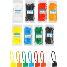 700 Adet Etiketli Kablo Bağı, Güvenlik Etiket Bağı, Mühür Bağı, Ev Ofis Bahçe, Duvar Kablosu, Cırt Kelepçe, Plastik Cırt, Sarı, Yeşil, Mavi, Turuncu, Beyaz, Siyah, Kırmızı 100 Er Adet