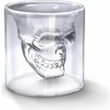 Crystal Kuru Kafa 4’lü Shot Bardak Seti Tekila Bardağı Kuru Kafa Tasarımlı Dayanıklı Sunum Kokteyl Bardağı
