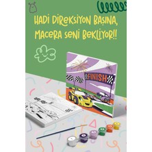 Mind & Play Araba Yarışı Temalı Çocuk Tuval Boyama Seti | Tuval + 6 Renk Akrilik Boya + Fırça