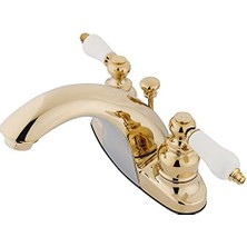 Pirinç Çubuk KB7642PL Ingilizce Country Center Set Banyo Musluk Abs Akış Çubuğu, 4 – 3/4 Inç, Pirinç Cilalı