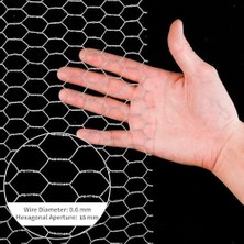 Tavuk Teli, Altıgen Tel Ağ, Dış Mekan Pas Önleyici Galvanizli Tavuk Teli Ağı, Tavşan ve Hayvanlar Için Çit Ağı, El Işi Projeleri, Ev Kullanımı ve Bahçe Için 35CMX100CM (Gümüş)