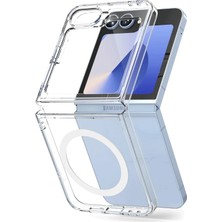 Evyora Newface Samsung Galaxy Z Flip 6 Kılıf Magneticsafe Şeffaf Silikon - Şeffaf