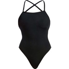 Funkita Stp Still Black Kadın Antrenman Mayosu – Çapraz Şık Askı Tasarımı & C-Infinity Klor Dayanımlı