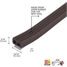 M-D Building Products 63644 All-Climate Epdm Weatherstrip, Ekstra Büyük Boşluklar Için All Strip, 5/16 Inç x 5,2 M, Kahverengi