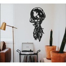 Atlas Metal Duvar Dekoru – Modern Estetik Dekoratif Set – Büyük Asılı Heykel – Dış Mekan Panel Sanatı ve Rustik Poster (23-50CM)