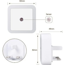 LED Gece Lambası, Duvara Takılan LED Gece Lambası, Alacakaranlık Sensörlü, 0.5W Gece Aydınlatması, Koridor, Merdiven, Mutfak, Banyo ve Yatak Odası Için (6'lı Paket)