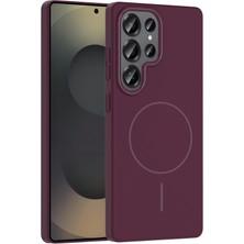 Paladyum Case Samsung Galaxy S25 Ultra Uyumlu Ince Sert Magsafe Bordo Ruby Kapak