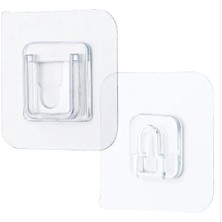 Kendinden Yapışkanlı Çift Taraflı Kanca | 4 Çift | Iz Bırakmayan, Delik Açmayan, Çok Fonksiyonlu Banyo ve Mutfak Su Geçirmez Ev Duvar Askıları