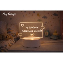 Atay Garage Kalpli LED Gece Lambası – USB’li Dekoratif Masa Lambası – Minimal Tasarım Yazılıp Silinen Ekran