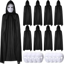Ayder Timya 120 cm Siyah Kapüşonlu Pelerin ve Boyanabilir Karton Maske 8’li Set TG/TMYA1395 225945