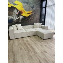 Erduran Mobilya Angelo 4 Modül Fitilli Kadife Köşe Koltuk Takımı