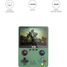 Ayder Timya X6 Yeşil 4000+ Klasik Oyunlu 3.5 Inç IPS Ekran Kablosuz Atari Retro Oyun Konsolu TG/TMYA1395 226004