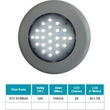 Tavan Lamba 12 24 Ledli 6500K Beyaz (Su Geçirmez) (100 Mm) (Butonsuz) Sanel 12V-24V Spot