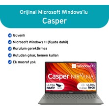 Casper Nirvana X650 i5-13420H 24GB DDR5 1TB SSD 15.6" W11H Laptop X650.1342-CF00A-G-F