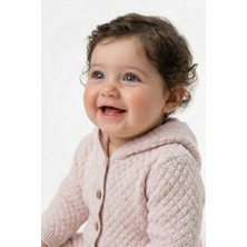 Trikomer Triko Kapuşonlu Petek Desenli Soft Bebek Tulumu