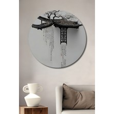 Petmudo AVM Doğu Klasik Zen Sanatı Ahşap Tablo  Yuvarlak Duvar Tablosu