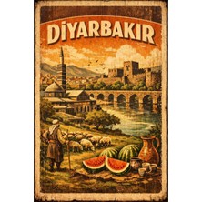 BiveSa Diyarbakır Retro Ahşap Poster
