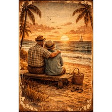 BiveSa "her Zaman Yanımda Ol" Temalı Retro Ahşap Poster