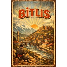 BiveSa Bitlis Ili Retro Ahşap Poster