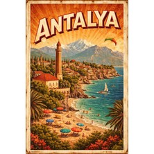 BiveSa Antalya Retro Ahşap Sokak Tabelası