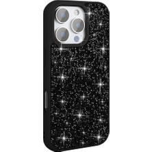Cepustik Telefon Aksesuarları iPhone 16 Pro Kılıf Parlak Taşlı Tasarım Pırlanta Kılıf