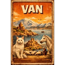 BiveSa Van Ili Retro Ahşap Poster