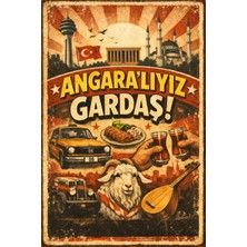BiveSa Angara'lıyız Gardaş Retro Ahşap Poster