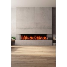 Zaya Laden 180 Üç Taraf Cam Çerçeveli Elektrikli Şömine - Isıtıcılı, Sınırsız Renkli (Rgb), Kumandalı