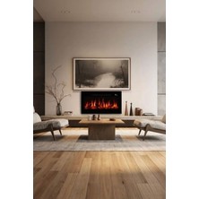 Zaya Pagla 100 Cam Çerçeveli Elektrikli Şömine - Isıtıcılı, Sınırsız Renkli (Rgb), Kumandalı