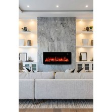 Zaya Pagla 130 Cam Çerçeveli Elektrikli Şömine - Isıtıcılı, Sınırsız Renkli (Rgb), Kumandalı