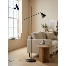Axis Siyah Metal Lambader – Minimalist ve Dekoratif Tasarım, Ayarlanabilir Başlık, Gold Detaylı