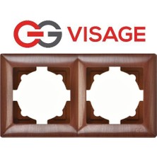 Bilfold Visage Amazon Ceviz 2 Li Çerçeve - Priz ve Anahtar Için Uyumlu Çerçeve
