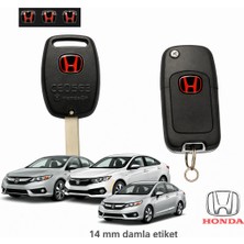 Honda Kırmızı Anahtar Logo Amblemi Kumanda Logo Çap 1.4 cm 14 mm 2 Adet
