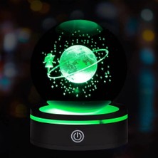 Bilfold Usb'li Satürnlü Kız Tasarımlı Dönen Cam Küre