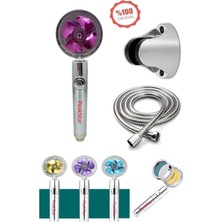 Bilfold Turbo Duş Başlığı Seti Basınçlı Ayarlanabilir Su Tasarrufu Hortum ve Mafsal Seti