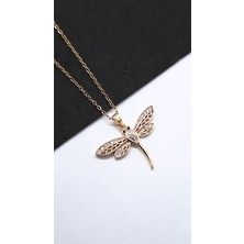 Serenity Simli Kanat Zirkon Yusufçuk Çelik Kolye