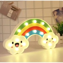 Bilfold Gülen Bulutlu Gökkuşağı LED Gece Lambası