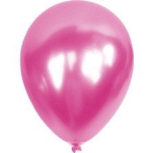 Bravo Helyuma Uyumlu Pembe Metalik Balon 12 Inç 100 Adet Metalik Pembe Balon 12 Inch