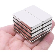 Bilfold 1 Adet 40X20X5MM Neodyum Magnet Güçlü N35 Mıknatıs Köşeli Nikel Kaplama