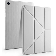 Ennar Samsung Galaxy Tab S9 11 Inç Uyumlu SM-X710 Üçgen Standlı Kalem Bölmeli Uyku Modlu Tablet Kılıfı+Tablet Kalemi