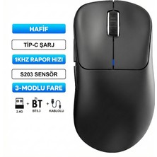 Hxsj T700 Makrolu Kablosuz Oyuncu Mouse- 3 Modlu KULLANIM-500 Mah Batarya