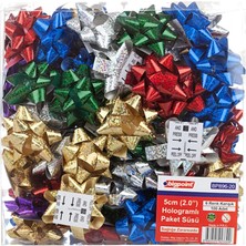 Bigpoint Hologram Paket Süsü 5cm Çok Renkli 100 Adet Hediye Paketleri İçin Özel Tasarım
