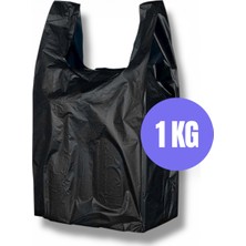 Siyah Atlet Market Manav Çöp Büyük Boy Poşet 1 kg