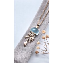 Serenity Opal Zirkon Taşlı Deniz Anası Figür Çelik Kolye