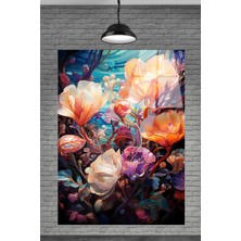 Petmudo AVM Sevilen Seri Yağlı Boya Çiçek Cam Tablosu