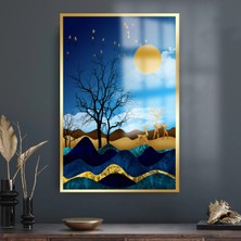 Petmudo AVM Gold Detaylı Manzara Harika Tasarım Lüks Kırılmaz Cam Tablo 4mm Ev Iş Yeri Ofis Hediyesi Tablo